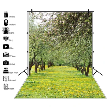 

Laeacco Outdoor Spring Floral Flowers Tree Park Scenic Photography Background Photo Backdrop For Photo Studio Photophone