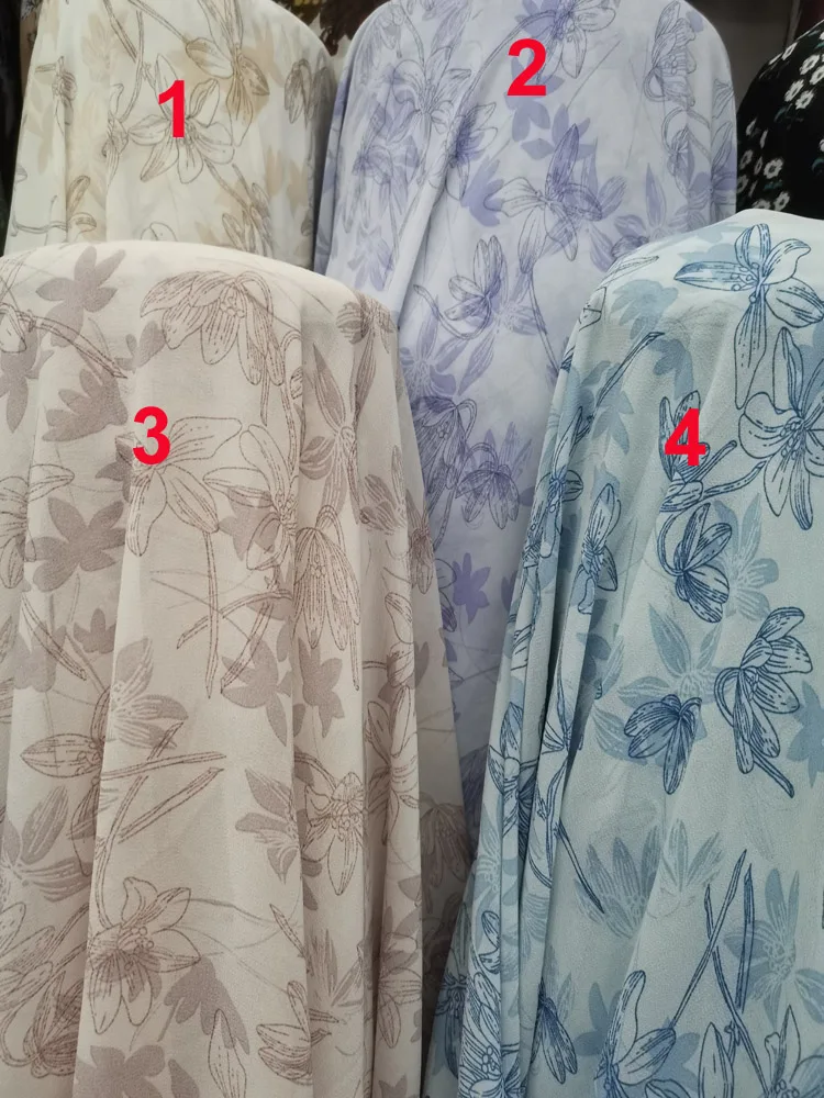 Шифоновая набивная ткань летнее платье женская шифоновая ткань с цветочным принтом шифоновая ткань для платья