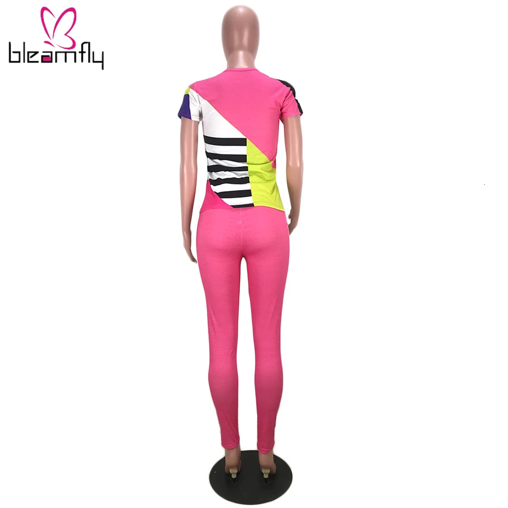 Осенняя Женская Полосатая и комбинированная Футболка с принтом Леопардовый