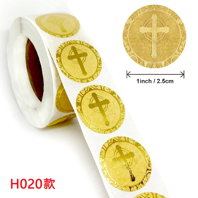 Wax seal stickers - cross christening baptism envelope adhesive