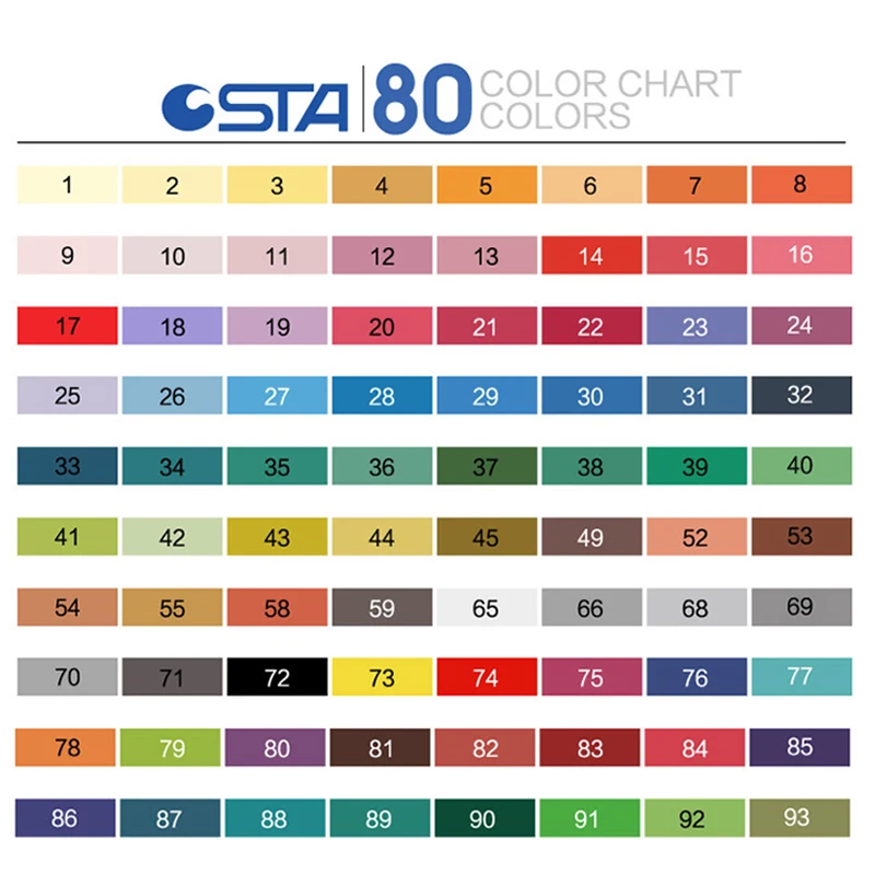 STA 12/24/36/48/80 Цвета Двойные наконечники акварель кисти для белой доски набор тонко