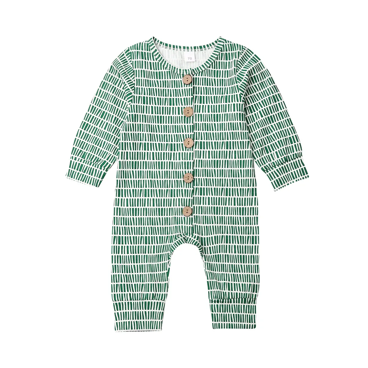 Green 0-18M Newborn Baby Boy Girl Long Sleeve Striped Romper Jumpsuit Playsuit Outfits Baby Clothes - Цвет: Green