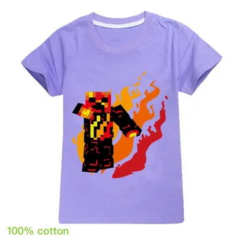 

Fashion Trend Children's Clothing Minecrafting Cotton Short Sleeved Summer Casual T-shirts Creeper Anime Cosplay Boys Girls Tops