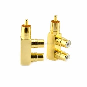 

1PC Gold Plated Copper 1 RCA Male to 2 RCA Female AV Audio Video Adapter Plug Splitter Converter Connector My11 09 Dropship