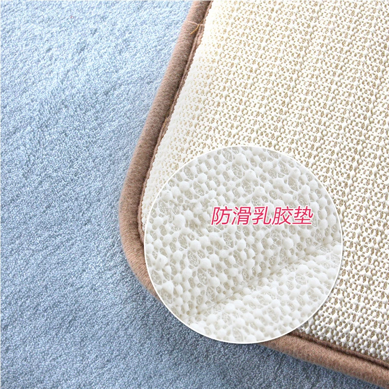 Soft Coral Fleece Bathroom Doormat Non-slip Floor Rug for Toilet Absorption Memory Foam Foot Pad for Gate 40*60/50*80/60*90cm