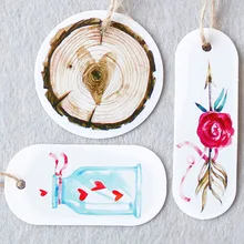 50 шт цветок белые закладки Стрелка Сердце бумажные бирки DIY украшения бутылки бумажные этикетки креативные ручные Висячие бирки