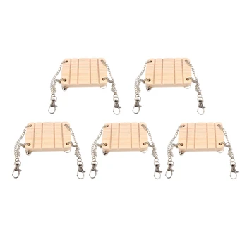 

5PCS Hamster Swing with Bell Small Pet Supplies Wooden Suspension Swing