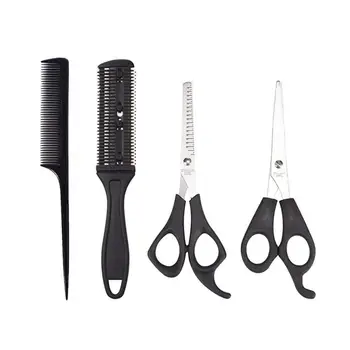 

4pcs Hair Scissors Combs Hair Cutting Styling Scissors Hair Cutting Tools for Home Barber Shop (Comb+ Blade Comb+2pcs Scissors)