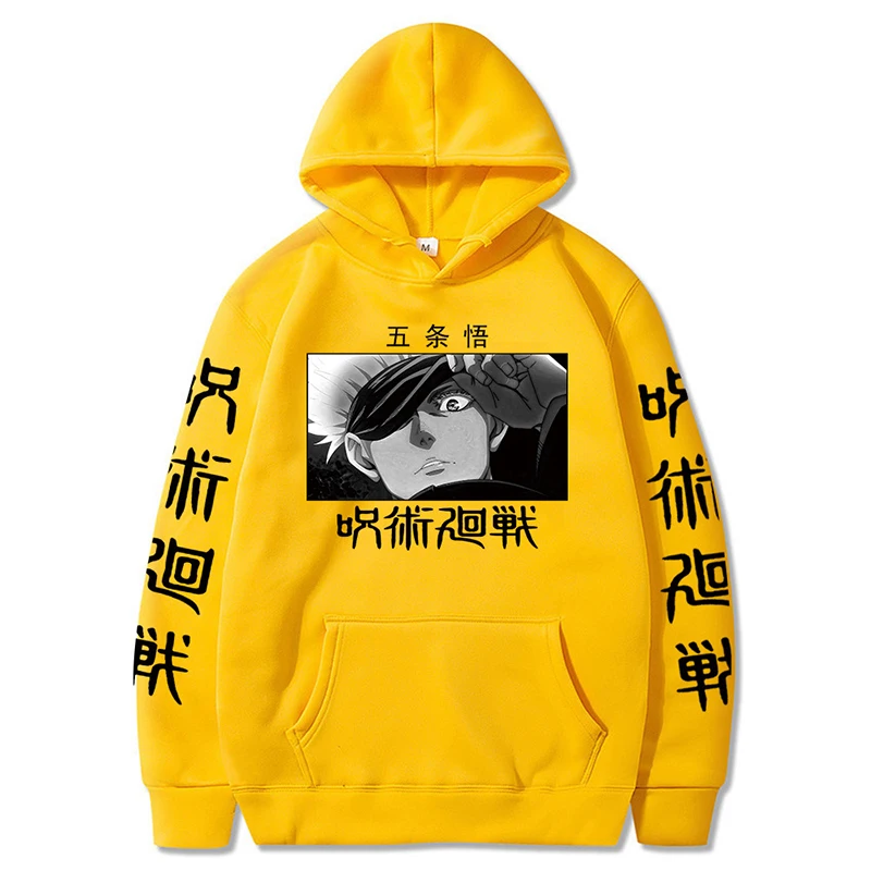 Anime Jujutsu Kaisen Casual Hoodies for Men Satoru Gojo Print Hoodies New Fashion Unisex Oversized Pullovers Men's Clothings
