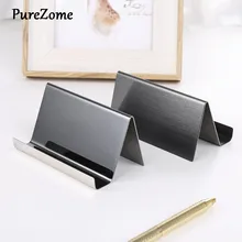 Настольная подставка-держатель для карточек из нержавеющей стали для офиса