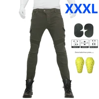 Skinny Pants+knee pad Cargo Army Green Combat Jeans Anti-Fall Comfortable Motorcycle Trousers