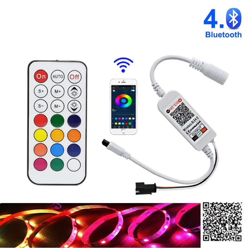 New 21key Bluetooth Pixel Controller DC5V 24V WS2812B Led Strip Light