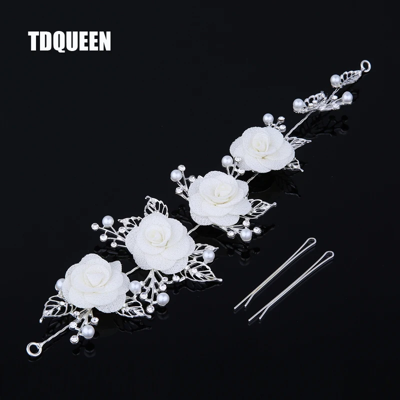 TDQUEEN Bridal Hair Accessories Flower With Leaf Head Piece Wedding