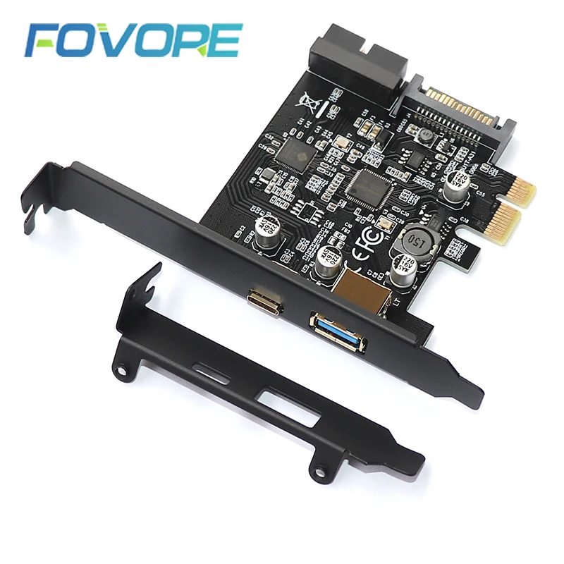 Tarjeta de expansión USB PCIE Sata/PCIE, adaptador USB 3, PCIE, USB 3,1, PCI-E, USB-C, 2.4A