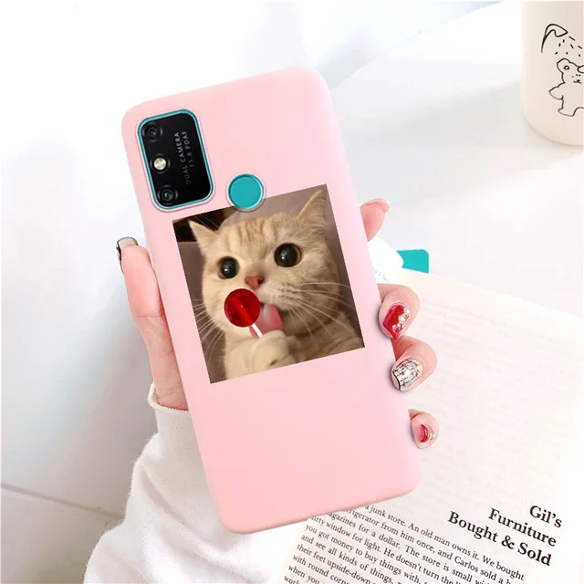 For Huawei Honor 8S 8A 8C 8X 6X 6C 9A 9C 9S 9X Lite 7C 7A Pro Case Cute Cat Matte Candy Silicone Cover Honor V10 V20 V30 X10 V9 009U129
