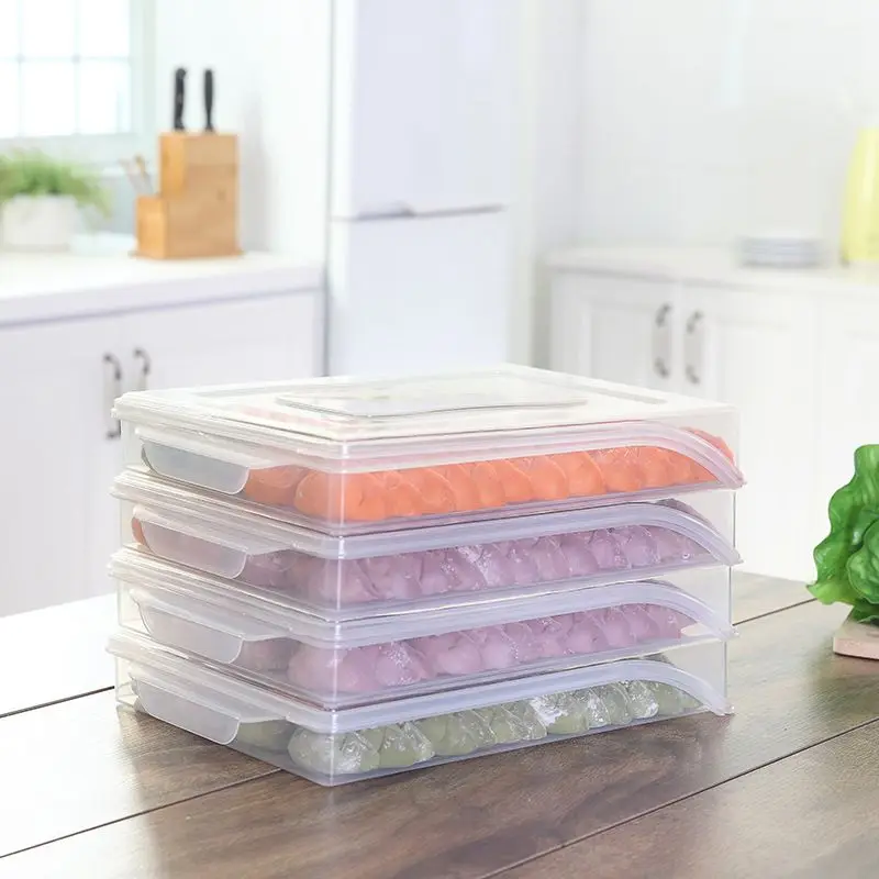 Прозрачный лоток для хранения пельменей домашний кухонный органайзер для замороженные пельмени холодильник коробки свежие контейнеры для холодильника