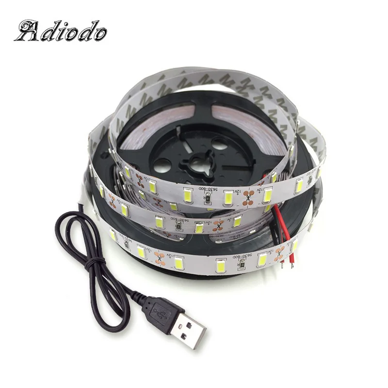 USB 5V RGB СВЕТОДИОДНАЯ лента SMD 2835 5050 DC Водонепроницаемая гибкая декоративная