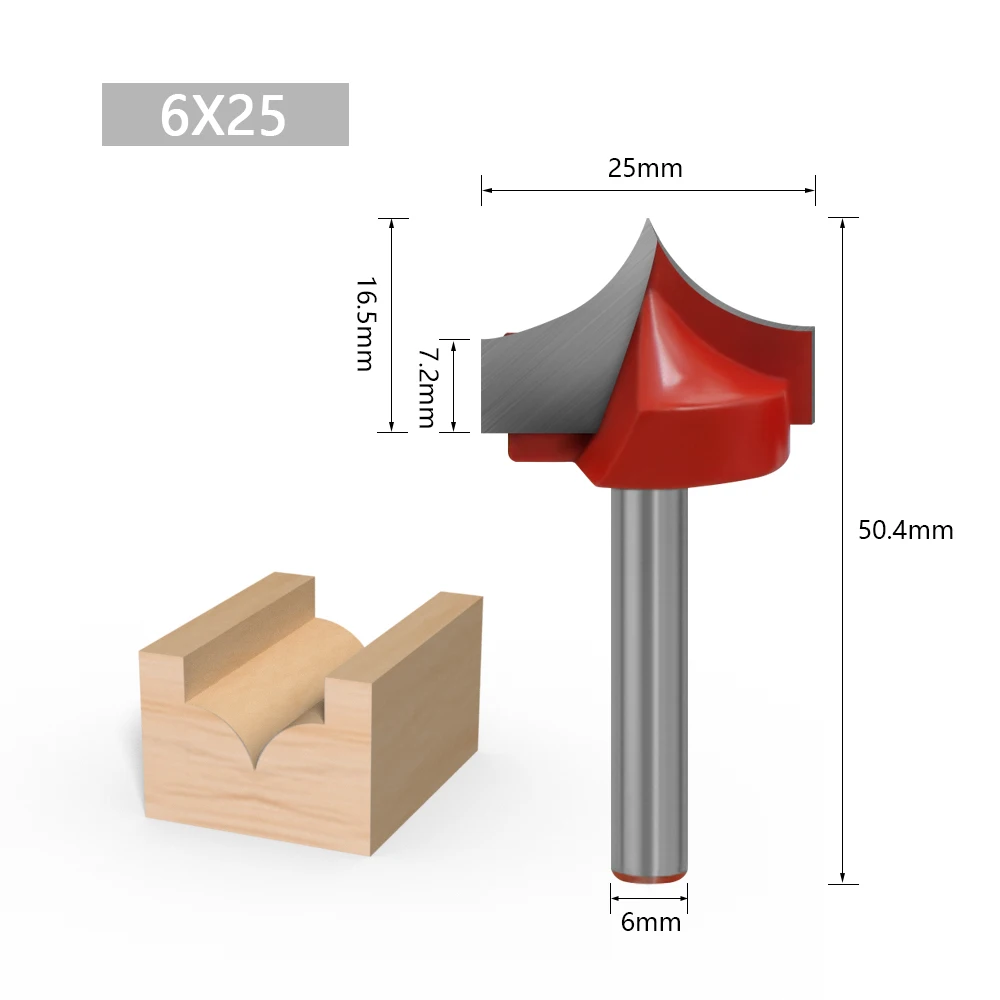 LA VIE 1pc 6mm Shank CNC Round Nose Bits Round Point Cut Bit Shaker Sharp Cutter Solid Carbide Tools for Woodworking MC06006