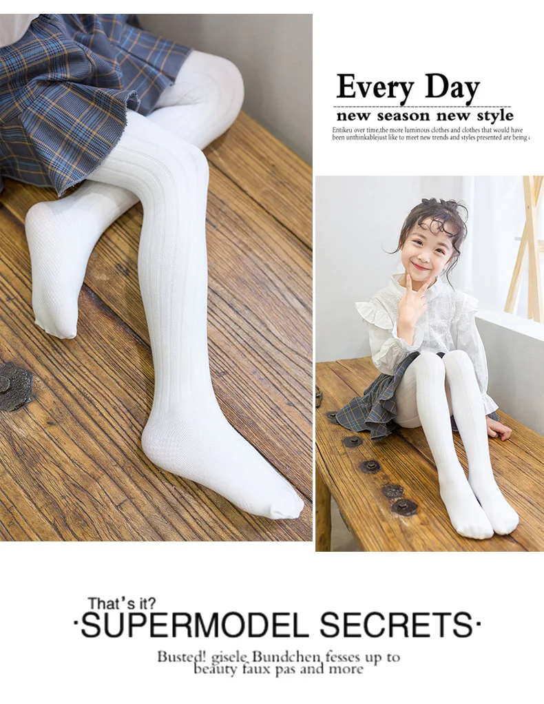 Autumn And Winter Panty-hose for Kids Wide Vertical Striped GIRL'S Leggings Socks Foot Massage Anti-pilling Solid Color Dance Pa