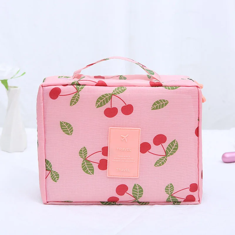 Pink big cherry Новинка, многофункциональная косметичка для путешествий, женская сумка, косметички, органайзер для туалетного столика, женские водонепроницаемые футляры для хранения - Цвет: Pink big cherry