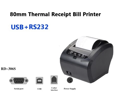 epson mini printer 80MM Thermal Receipt POS Printer Black Printer with Auto Cutter Bluetooth Ethernet USB Port Support Cash Drawer ESC/POS mini pocket thermal printer Printers