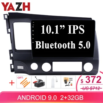 

YAZH Android 9.0 Pie Car Headunit Multimedia For Honda civic 2008 2009 2010 2011 with 10.1" IPS 1024*600 Display/ Mirror Link
