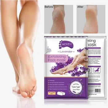 

6pcs=3pair Lavender/Aloe Foot Mask Remove Dead Skin Heels Foot Peeling Mask for Legs Exfoliating Socks for Pedicure Socks