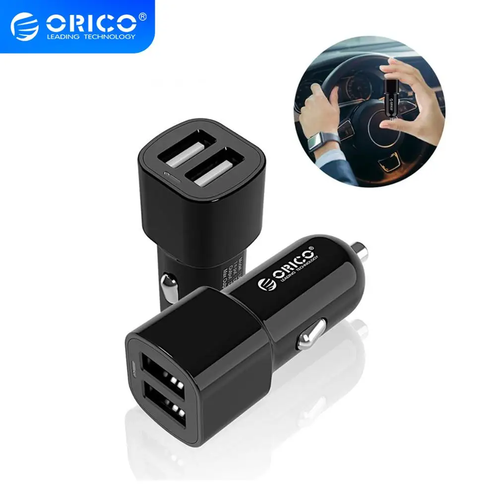 Автомобильное зарядное устройство ORICO с двумя usb портами 5V2.4A 17 Вт мини для