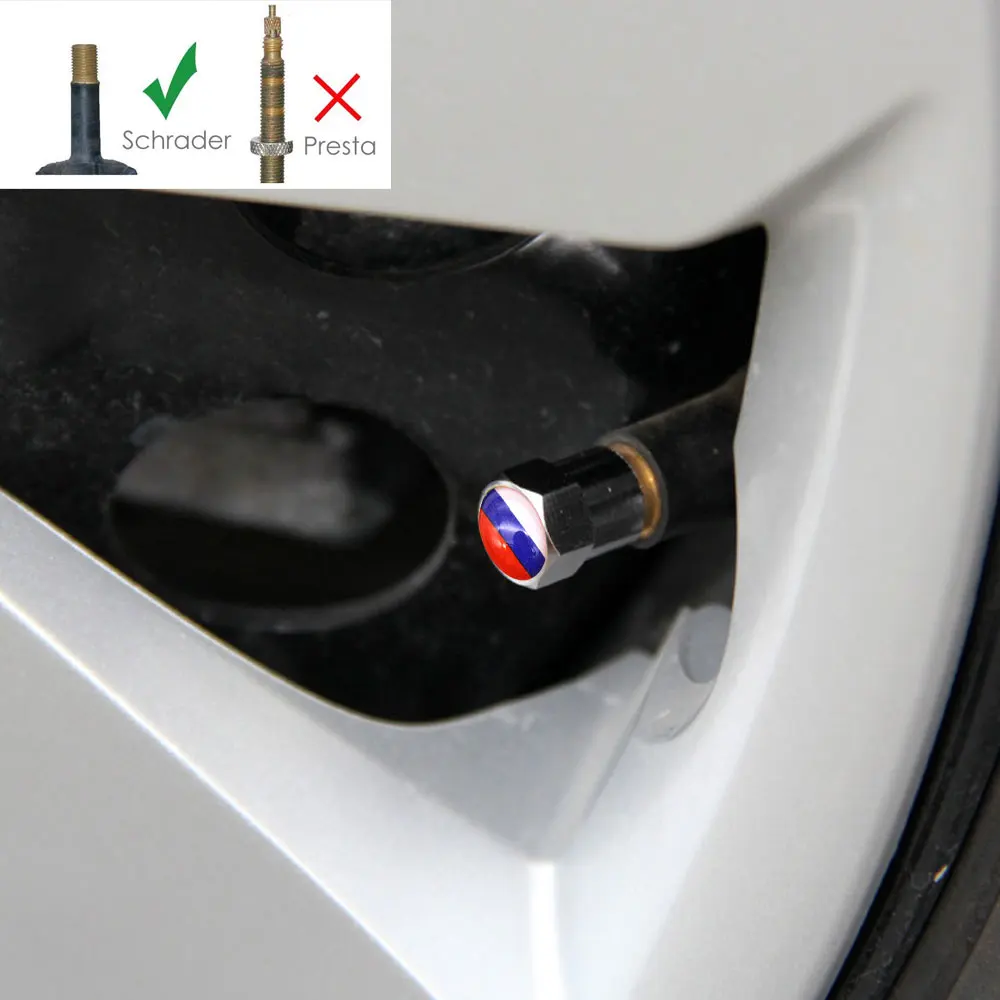 DSYCAR 4 шт./компл. стайлинга автомобилей из алюминиевого сплава/Медь флаг России вентиля покрышек легковых автомобилей, Кепки s колеса покрышки шины для остановки воздуха Кепки воздухонепроницаемые крышки