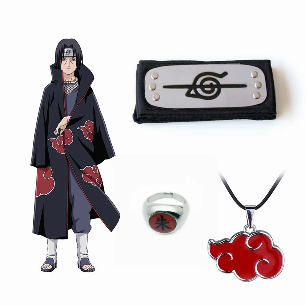 

Anime Naruto Akatsuki Uchiha Itachi Necklace Pendant Cosplay Prop Set