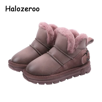 

Winter New Kids Snow Boots Baby Girls Ankle Boots Boys Casual Warm Boots Children Pink Brand Shoes Toddler Genuine Leather Boots