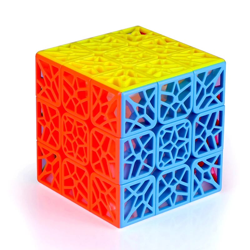 QiYi, Магический кубик, профессиональная 3X3 Stickerless Скорость Cubo Magico, 3X3X3 DNA плоскость вогнутая Пирамида головоломка, куб, игрушки для детей - Цвет: DNA 3X3