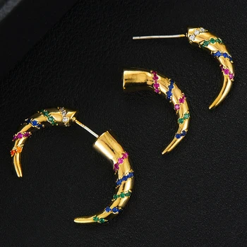 

GODKI Luxury Vintage Moon Horn For Women Wedding Party Cubic Zirconia Earring High Jewelry Addiction