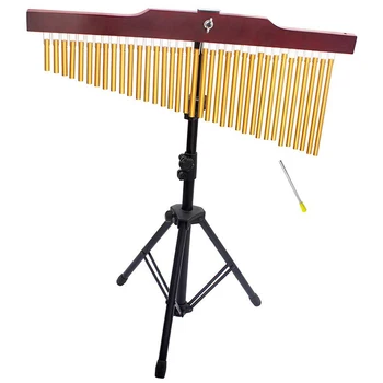 

36-Tone Bar Chimes Single-Row Wind Chime Musical Percussion Instrument with Tripod Stand Striker