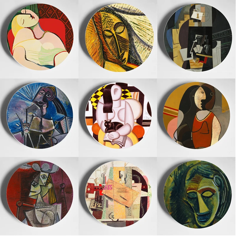 

Picasso Plate Abstract Oil Painting Plate Ceramic Plate Wall Decorative Plate Hanging Plate Wall Decoration Porcelain Plate