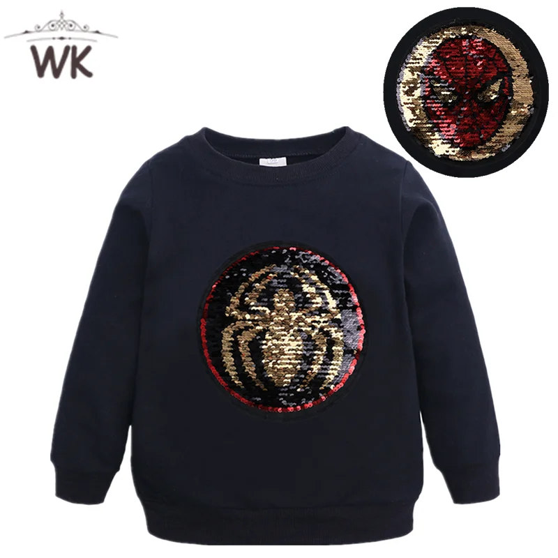 Kids Sweatshirt Boy Toddler Autumn spider-man Boys Cotton Long Sleeve Cartoon Change Pattern Sweatshirts Children Clothes Jw-286 | Детская