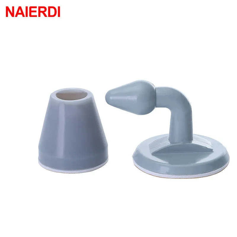 NAIERDI ABS Silicone Door Stopper Door Lock Protective Pad Anti-Collision Protection Self Adhesive Doorstop Wall Protectors