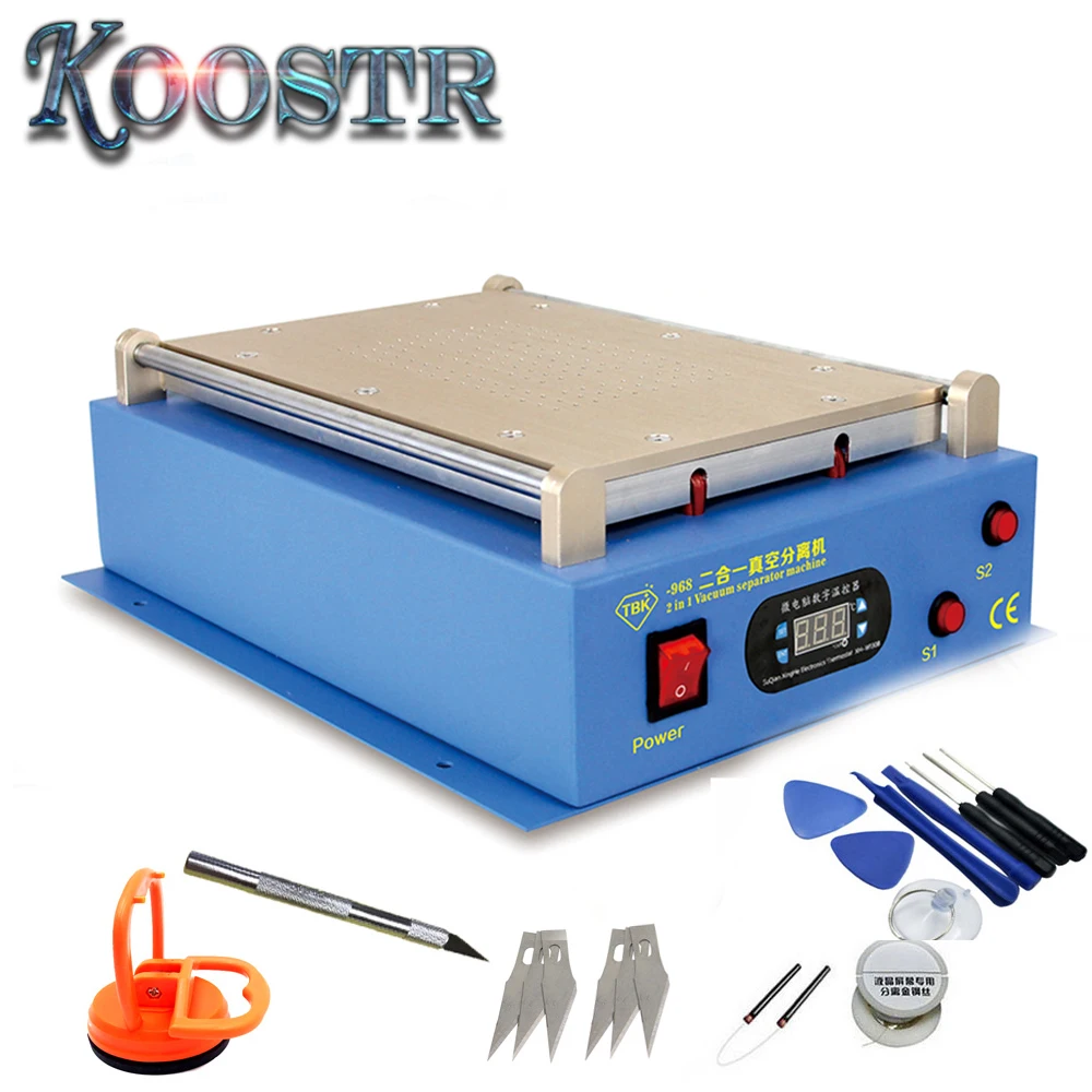 TBK-968 2in1 vacuum lcd separator machine hot plate automatic touch screen separator repair for tablet mobile