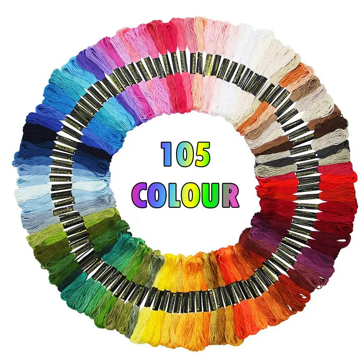 New Multi-color Cross Stitch Line Polyester Cotton Rainbow 105 Colors For DIY Household Handicraft Embroidery Woven Rope Hot | Дом и сад
