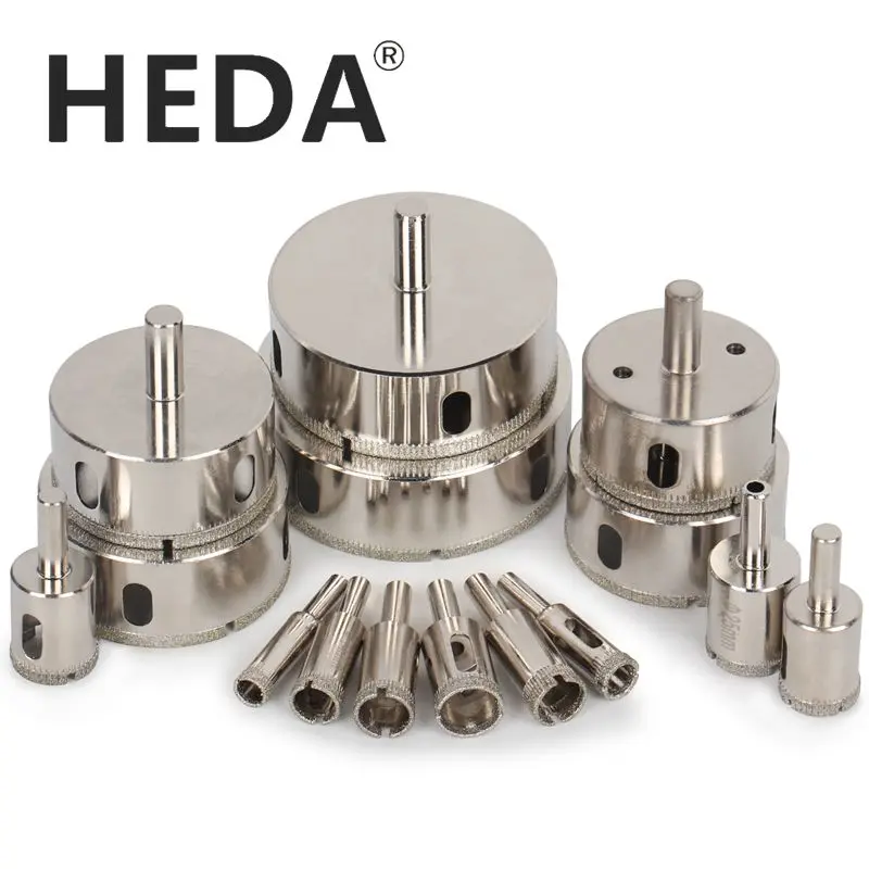 Кольцевая пила с круглым хвостовиком 3-200 мм, сверло с алмазным покрытием, инструменты для кирпичной кладки для стекла, искусственной глины, фарфора, гранита