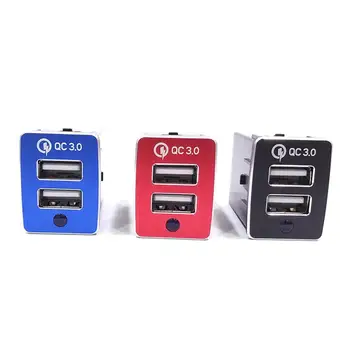 

QC3.0 DC12V-24V Dual USB LED Auto Car Fast Charging Charger for Phone iPad MP3 MP4 Adapter Socket Outlet Power Chargers