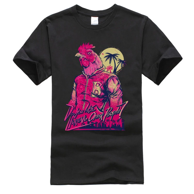 Hotline Miami Neon Parrot Beach Summer New T Shirts Vaporwave Birds Printed Fashion Tee Shirt For Men Top Quality Sweatshirt | Мужская