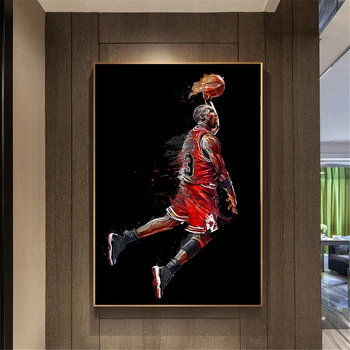 

Fashion Art Painting Michael Jordan Poster Fly Dunk Basketball Wall Pictures for Living Room Decoration Bedroom Sport Print