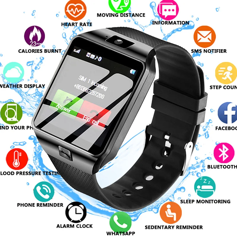 

New HOT SELL Smart Watch Smartwatch TF SIM Camera Men Women Sport Wristwatch for Samsung Huawei Xiaomi Android Phone Watch Men
