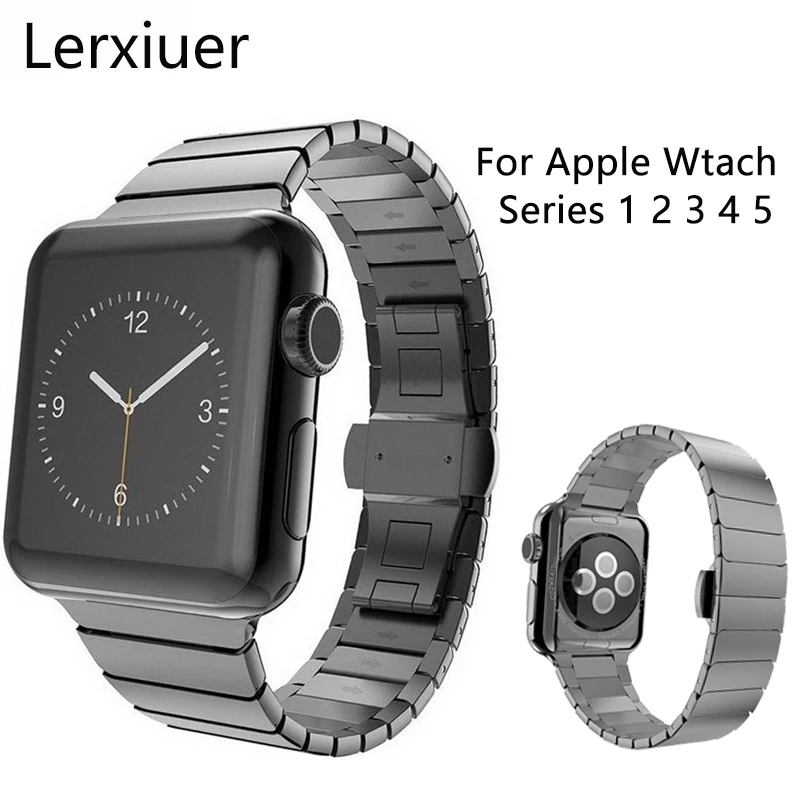 

Stainless Steel strap for apple watch band 5 4 44mm 40mm iWatch band 42mm/38mm Butterfly buckle Metal Bracelet Accessories 44 mm