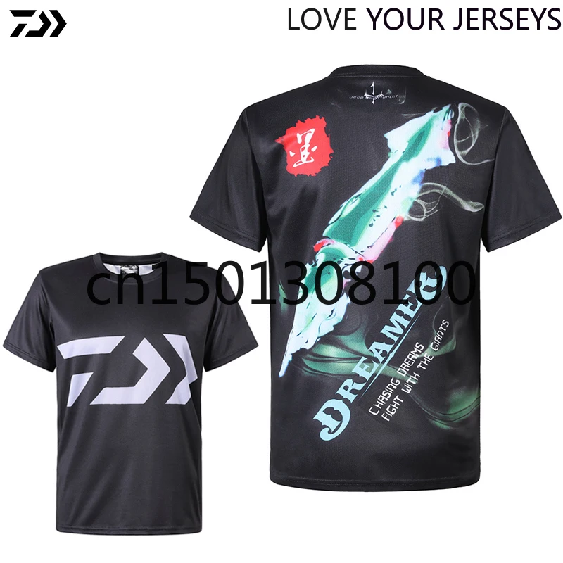 Летняя футболка Daiwa для рыбалки дышащая Спортивная быстросохнущая с защитой от