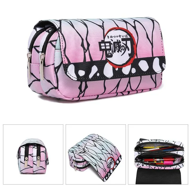 1Pcs Anime Demon Slayer Kimetsu No Yaiba Pencil Case Zipper Student Stationery Wallet Storage Bag School Season Gift style3