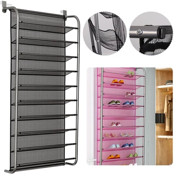 

36 Pair Over Door Hanging Shoe Rack 10 Tier Shoes Organizer Wall Mounted Shoe Hanging Shelf For Home Dormitory Shoes 1pc