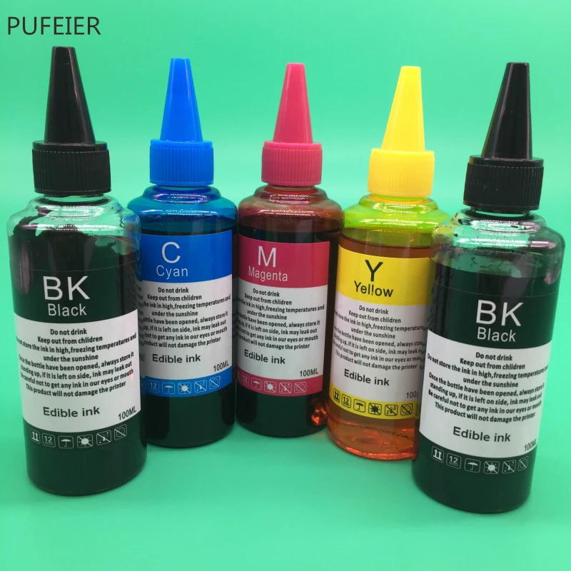 5 бутылок съедобные чернила для Canon PIXMA MG5720 MG5721 MG5722 MG6820 MG6821 MG6822 TS6020 TS5020 PGI270 CLI271 с