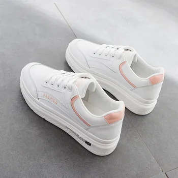

2020 Season Ventilation Small White Shoes Woman Basics Student Run Thick Bottom Shoes Increase Women's Shoes Ins Leisure Time